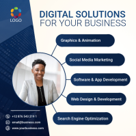 白色 Digital Business Solutions Instagram Post Template