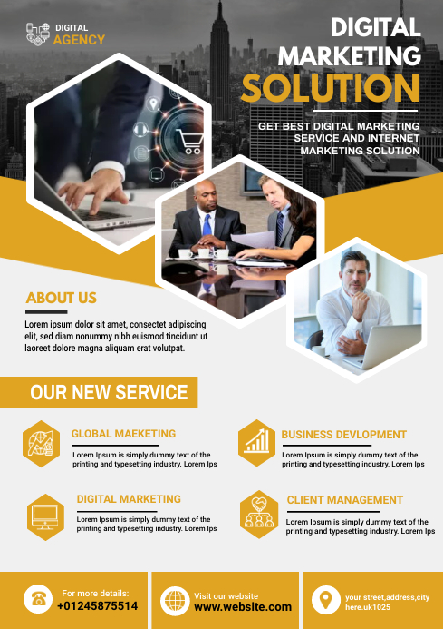 Digital Marketing Agency flyer A4 template