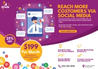 Digital Marketing Agency Postcard template