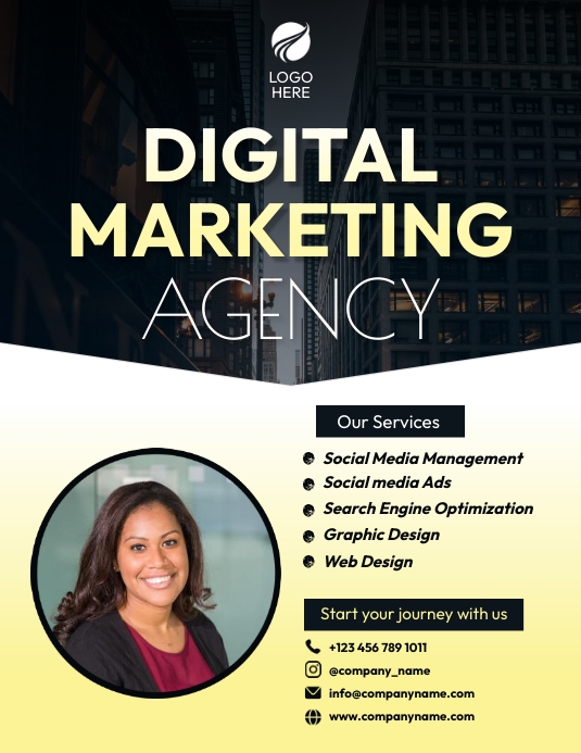 Digital Marketing Agency Poster Iflaya (Incwadi ye-US) template