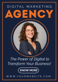 Digital marketing agency poster template A2