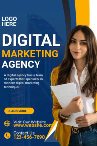 Biru Digital Marketing Agency Poster Template