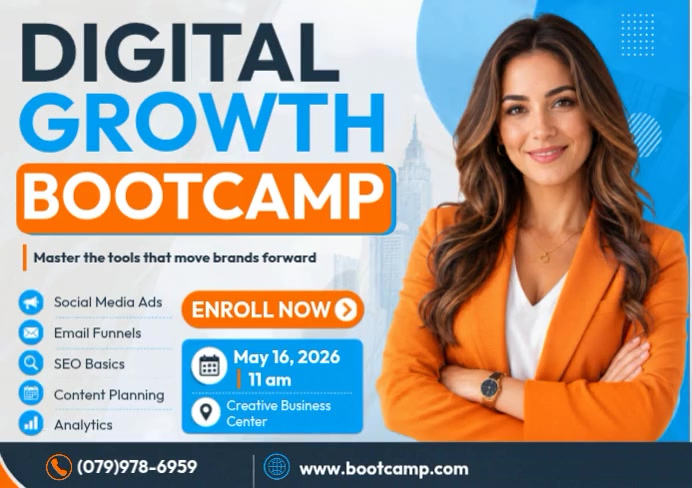Digital Marketing Bootcamp A4 Template | PosterMyWall