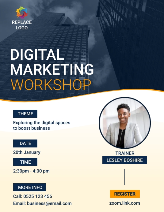 Digital marketing Business Workshop Flyer (US-Letter) template