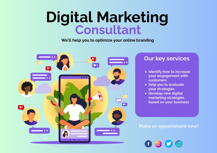 DIGITAL MARKETING CONSULTANT Template | PosterMyWall