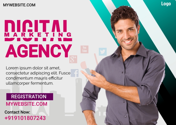 digital marketing Postcard template