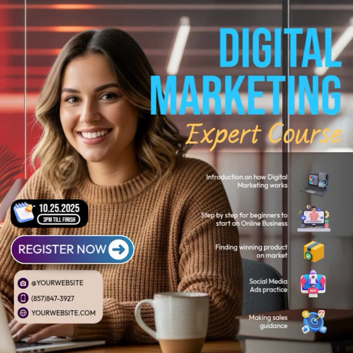 Digital Marketing Expert Course Template | PosterMyWall