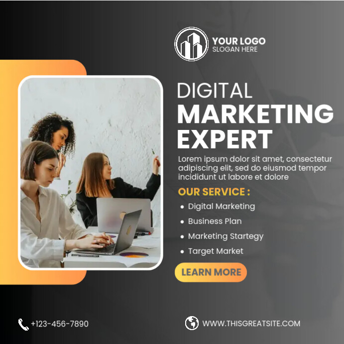 Digital Marketing Expert Instagram post Template | PosterMyWall