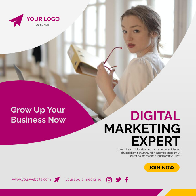 Digital Marketing Expert Poster template