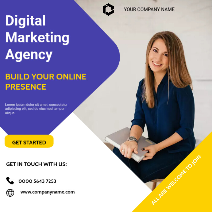 Digital marketing flyer Instagram Post template