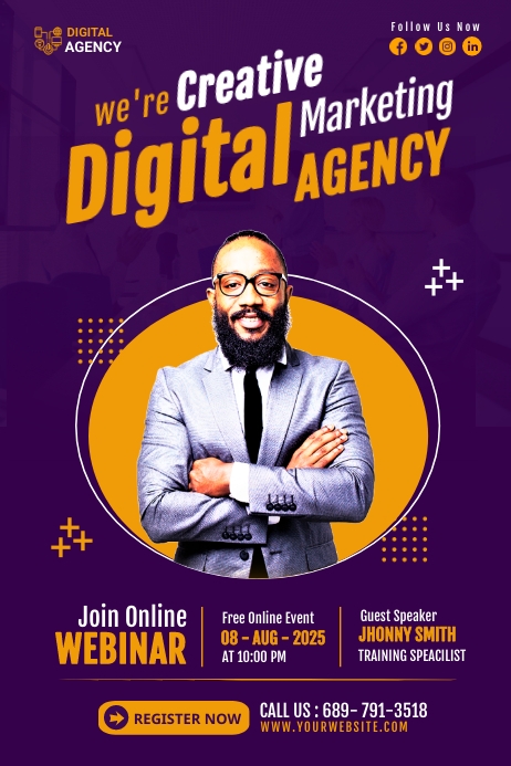 digital marketing flyer template Poster