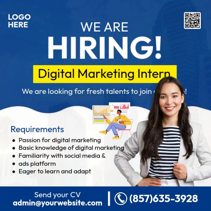 Digital Marketing Intern Instagram Post template