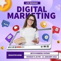 Digital Marketing Live Webinar Квадрат (1 : 1) template