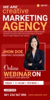 Digital marketing live webinar Roll Up Banner template