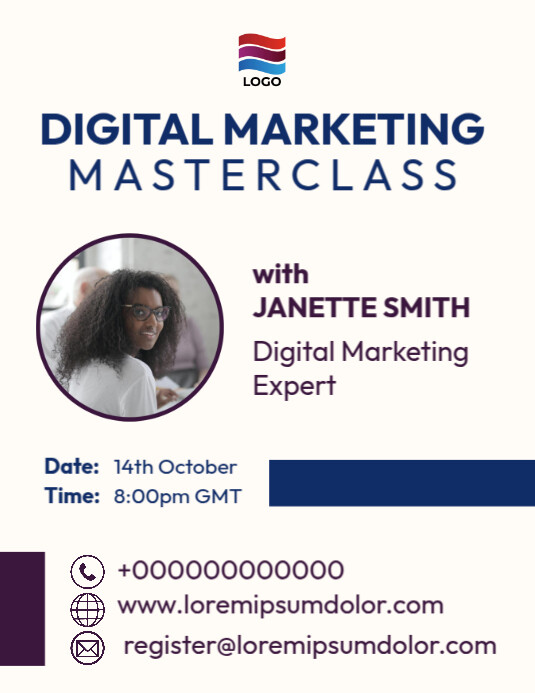 Digital marketing masterclass Template | PosterMyWall