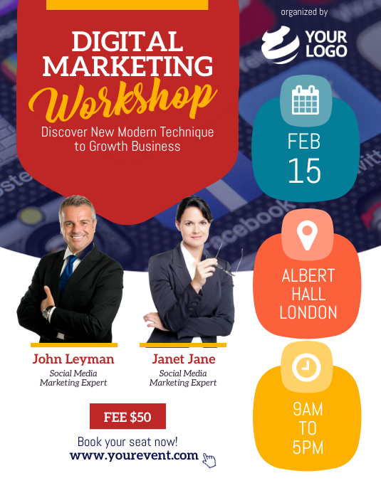 Digital Marketing Seminar Flyer Template PosterMyWall