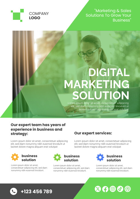 Solution Poster Examples Digital Marketing Solution Poster Flyer Templ Template | PosterMyWall