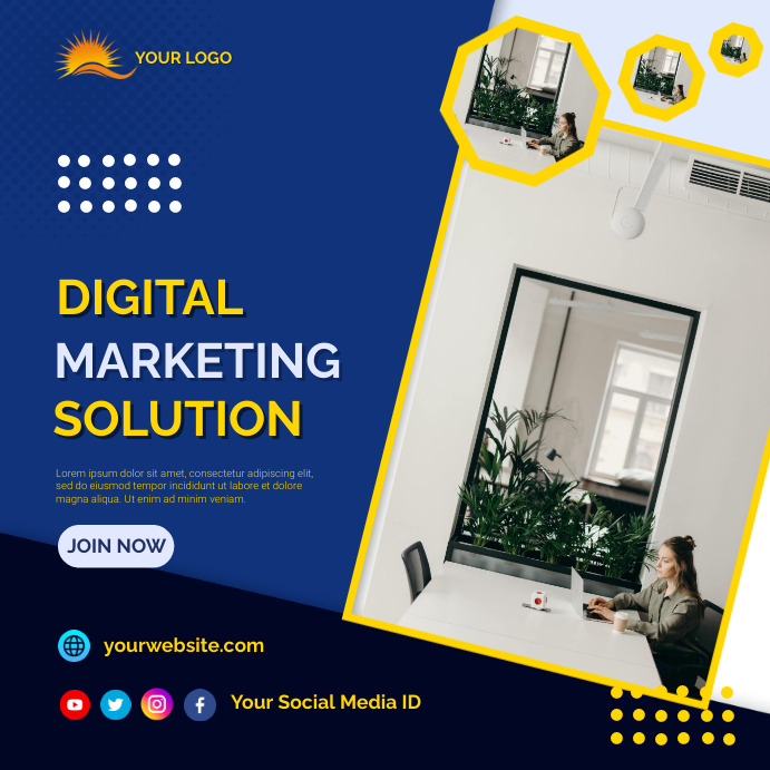 Solution Poster Examples Digital Marketing Solution Poster Template | PosterMyWall