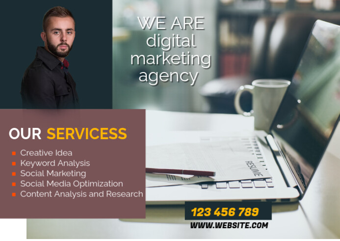 Digital Marketing Template Postcard