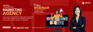红色 Marketing Webinar Transparent na Tumblr Template