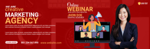 Красный Marketing Webinar Twitter-header Template