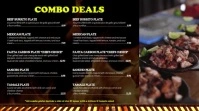 Digital Menu Board w/ Flame of Grill Video template