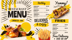 digital menu Ekran reklamowy (16:9) template