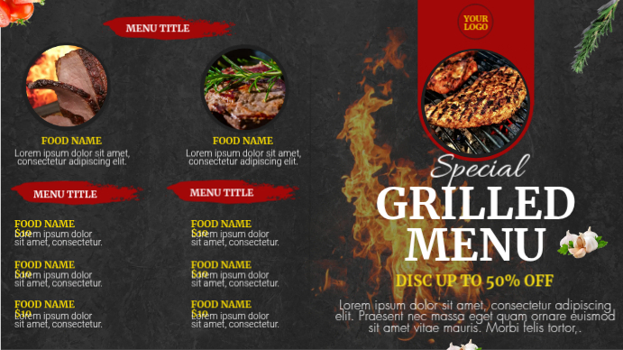 Sample Grilled Menu Grilled Menu Promotion Template | PosterMyWall