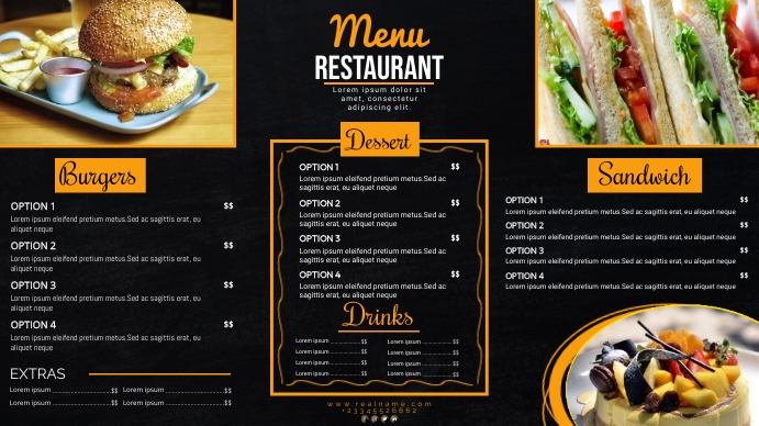 Digital menu Template | PosterMyWall