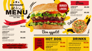 digital menu Affichage numérique (16:9) template