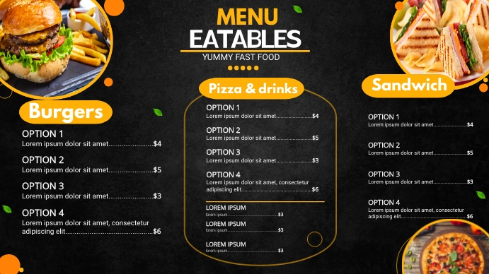 Copy of Digital menu display board template | PosterMyWall