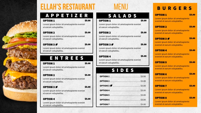 Digital menu display board template | PosterMyWall