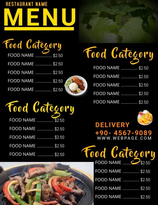 Digital menu display board template | PosterMyWall