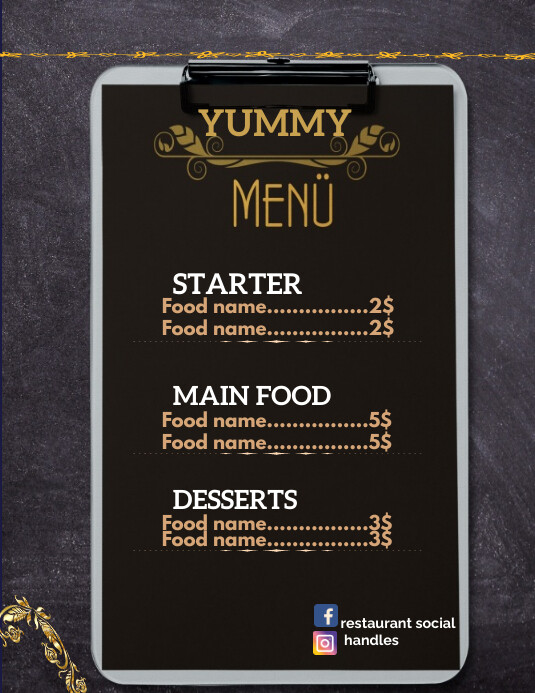 Digital menu display board template | PosterMyWall