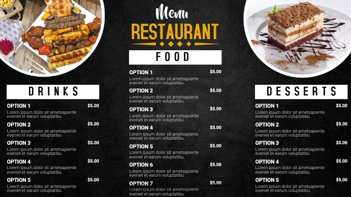 Digital menu display board template | PosterMyWall