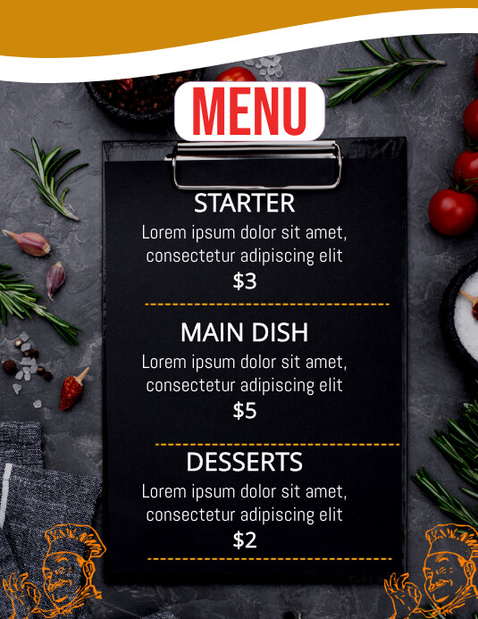 Digital menu display board template PosterMyWall