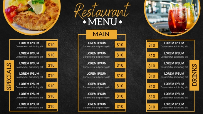 Digital menu display board template | PosterMyWall