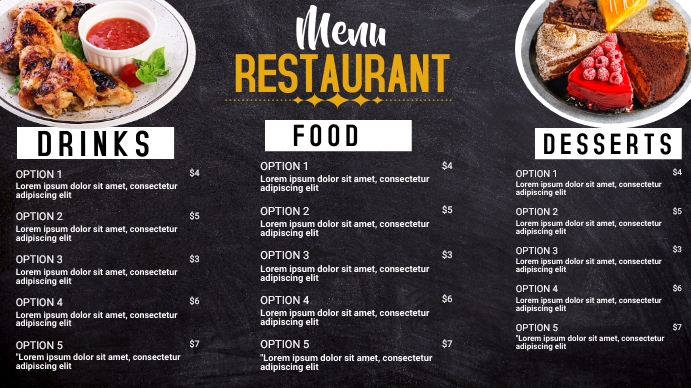 Copy of Digital menu display board template | PosterMyWall