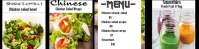 Digital menu display screen Banner 2' × 8' template