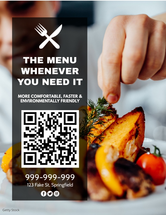Menu Poster Interactive Digital Menu Poster Template | PosterMyWall