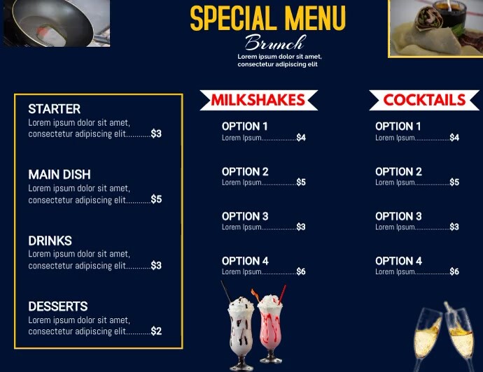Digital Restaurant Menu Display Template | PosterMyWall