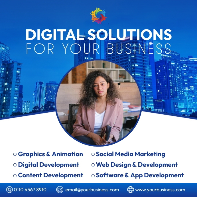 Copy of Digital solutions agency flyer templates | PosterMyWall