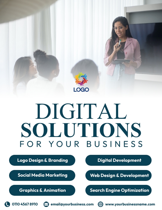 Digital solutions flyer Template PosterMyWall