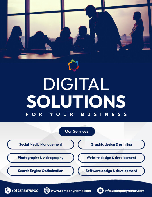 Solution Poster Examples Digital Solutions for your business poster Template | PosterMyWall
