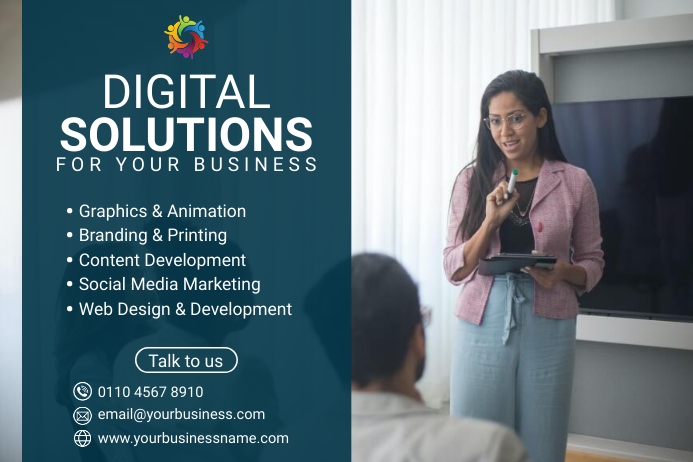 Digital solutions poster Template | PosterMyWall