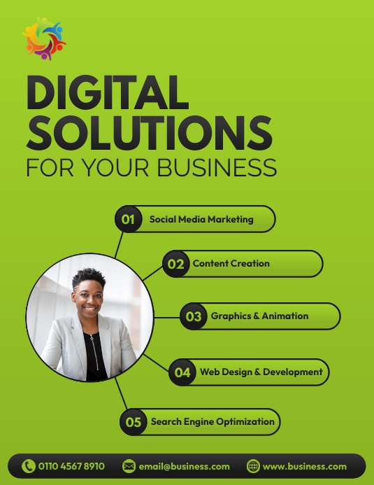 Digital solutions poster Template | PosterMyWall