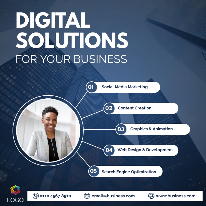 Digital solutions services infographic flyer Template | PosterMyWall
