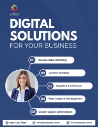 Digital solutions services infographic poster Template | PosterMyWall