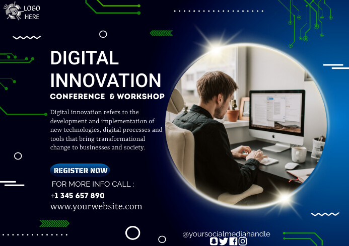 Digital technology innovation flyer template | PosterMyWall