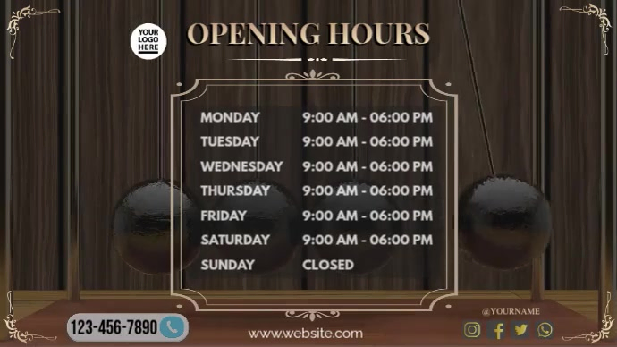 Copy of digital video wide display working hours | PosterMyWall